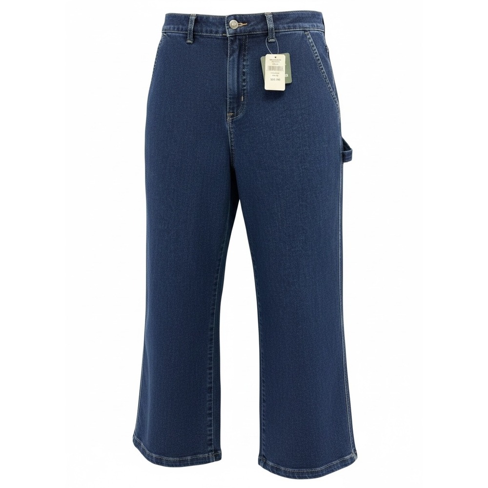 LL Bean 207 Vintage Jeans Womens 16 Washed Indigo High Rise Wide Leg (EE20)